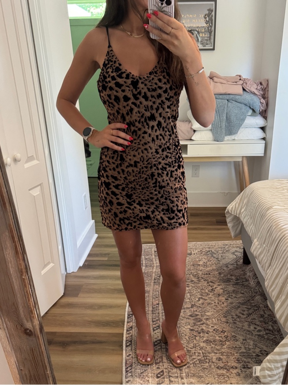 Forever 21 Brown & Black Leopard Slip Mini Dress